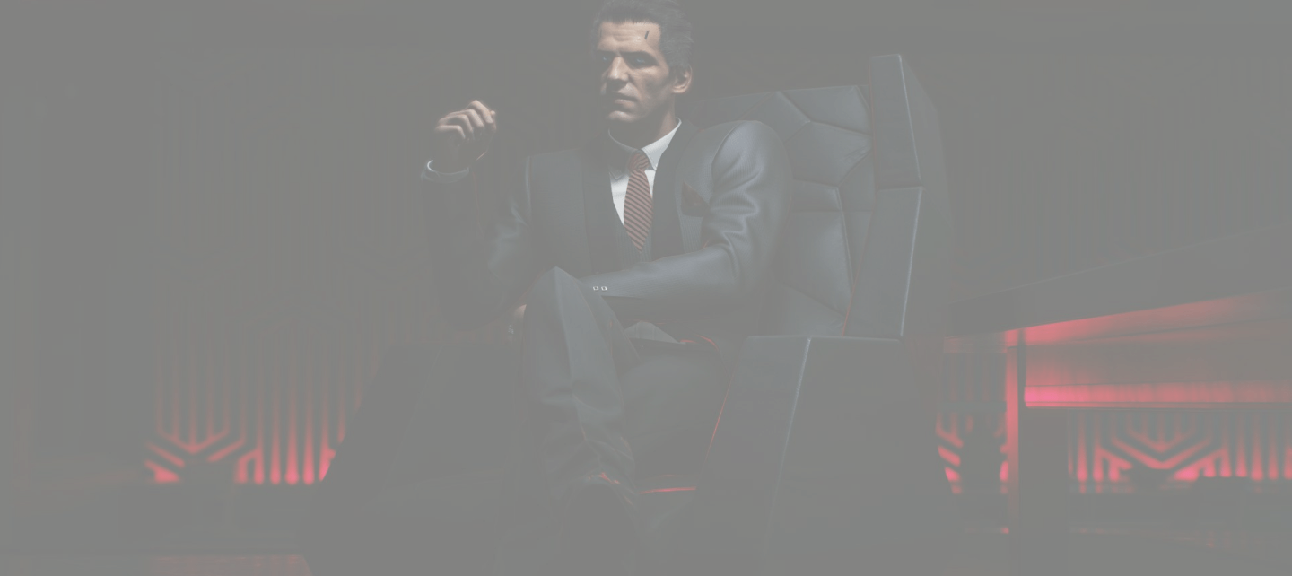 Bad guy making a fist with his hand, sitting on a chair and with a scar on his face